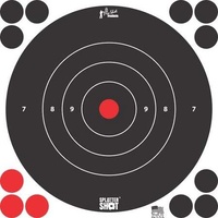 Pro-Shot Splatter Shot 8" White Peel & Stick Bullseye Target - 30 Pack - 8B-WHTE-30PK