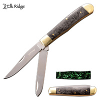 Thumbnail for Elk Ridge Glow In The Dark Carbon Fibre Folding Knife - K-ER-220GCF