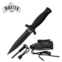Thumbnail for Master USA Black Dagger with Fire Starter - K-MU-1141BK