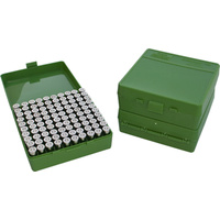 MTM Pistol Ammo Box 100 Round Flip-Top 9mm 380 ACP - Green P-100-9-10
