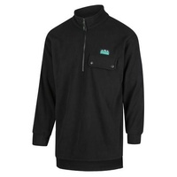 Thumbnail for Ridgeline Premium Workmans Zip Bushshirt Black L - RLCBZB3