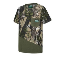Ridgeline Kids Spliced Tee Buffalo Camo/Field Olive (14 Year Old)  - RLKTSSXFO14