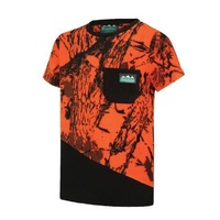 Ridgeline Kids Spliced Tee Blaze Camo/Black (12 Year Old)  - RLKTSSZXB12