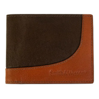 Thumbnail for Smith & Wesson Mens Wax Canvas Bifold Wallet - Brown