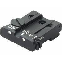 LPA TPU Adjustable Rear Sight for Glock 17-35 Steel White Dot TPU32GL30