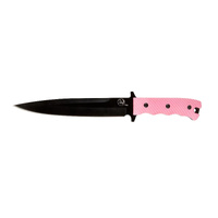 Thumbnail for Tassie Tiger Pig Sticker Hunting Knife - Pink G10 Handle - TTKBPP8