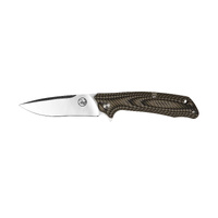 Thumbnail for Tassie Tiger Folding Pocket Knife - Green & Tan G10 Handle - TTKDP89FGT
