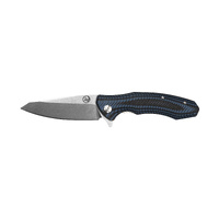 Thumbnail for Tassie Tiger Folding Pocket Knife -  Blue & Black G10 Handle - TTKRT93FBB