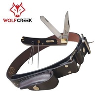 Wolf Creek Leather Stockman's Belt, Size 50 with Trapper Knife - WC-8973-SB50