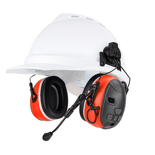 Earmor C51H Bluetooth Electronic Ear Muffs Hard Hat Mount - Red - C51H-RD