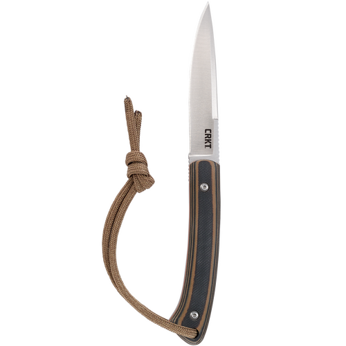 CRKT Biwa Fixed Blade Knife with Brown G10 Handle and Sheath - CRKT2382