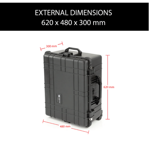 Evolution Gear Trolley Black Hard Case-HD Series-620 x 480 x 300mm-EG-5530