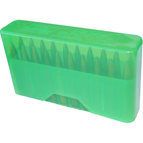 MTM Slip-Top Rifle Ammo Box - 20 Round 223 Rem, 204 Ruger, 222 Rem Mag - Green J20-XS-16