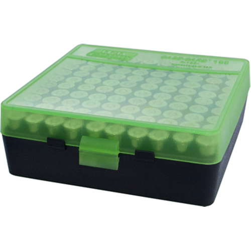 MTM Pistol Ammo Box 100 Round Flip-Top 40 S&W 45 ACP - Green/Black P-100-45-16T