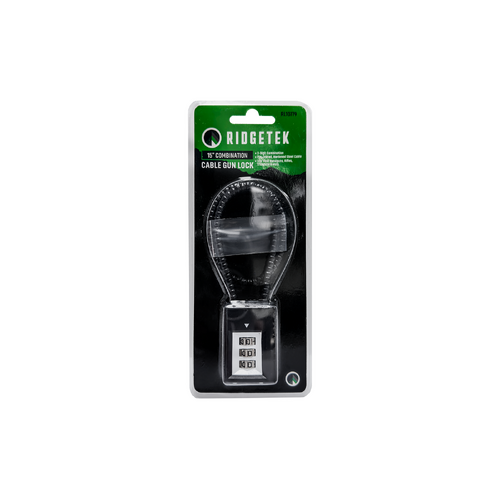 Ridgetek 15" Combination Cable Gun Lock - Firearm Safety Lock - RL10779