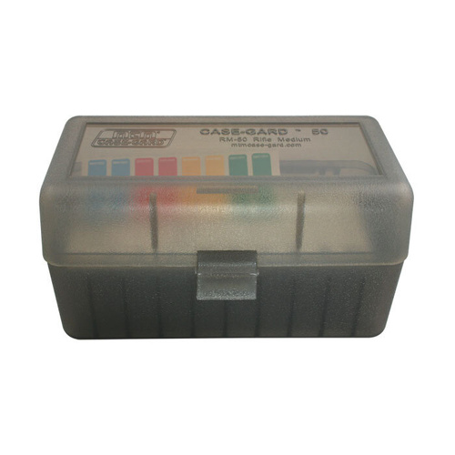 MTM Rifle Ammo Box - 50 Round Flip-Top 243 Win 308 Win 220 Swift - Smoke Grey RM-50-41