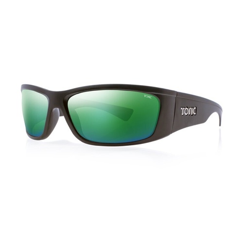 Tonic Shimmer Matt Black Mirror Green Sunglasses - TSHIBLKGRNMIRR