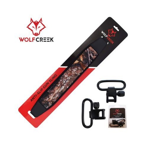Wolf Creek Anti-Slip Camo Gun Sling + Swivels - WC-7720-4955
